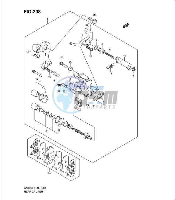 REAR CALIPER (AN400L1 E19)