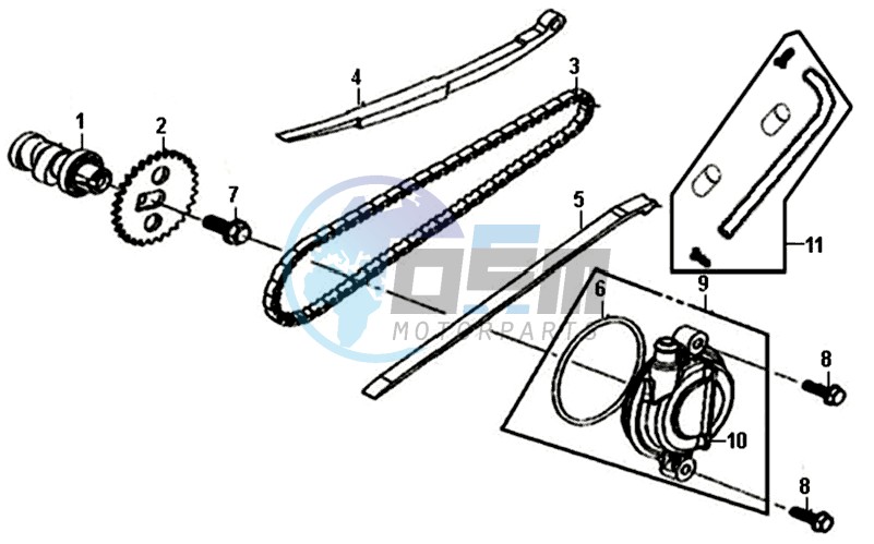 CHAIN / CHAIN TENSIONER  / CHAIN GUIDE