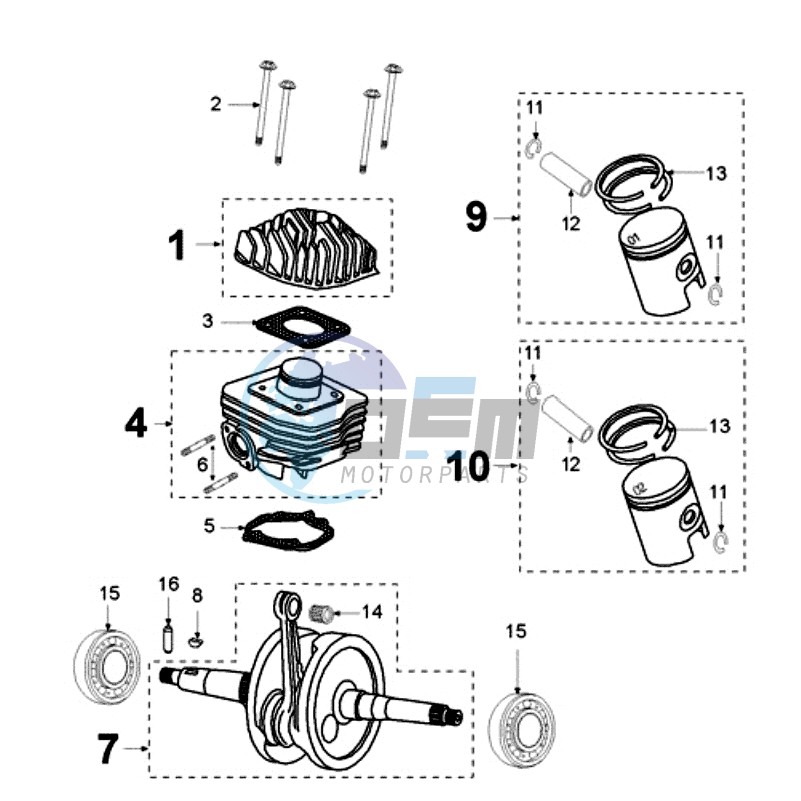 CRANKSHAFT AND CYLINDER ALU