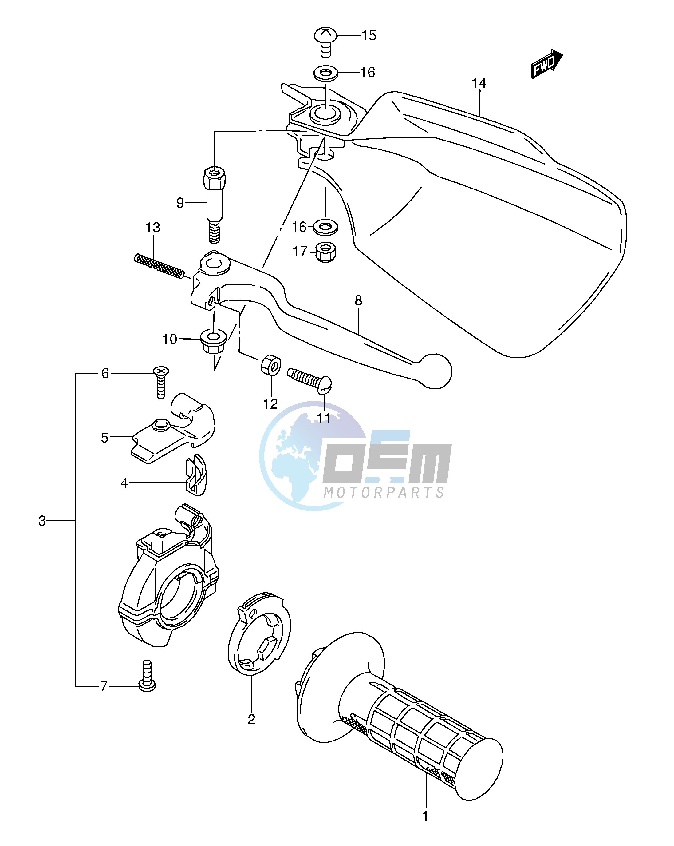 RIGHT KNUCKLE COVER (MODEL K L M)