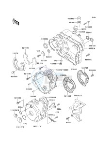 KL 650 A [KLR650] (A10-A14) [KLR650] drawing ENGINE COVER-- S- -