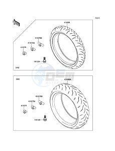 Z1000SX ZX1000GCF FR GB XX (EU ME A(FRICA) drawing Tires