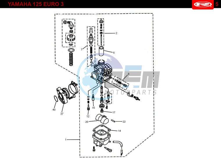 CARBURETTOR  Yamaha 125 EURO-3