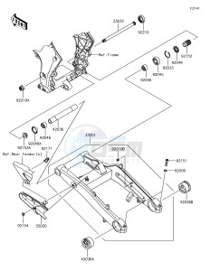 Z1000 ZR1000JHF XX (EU ME A(FRICA) drawing Swingarm