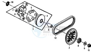 ALLO 50 45 KM/H L6 drawing CLUTCH / V BELT