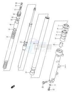 GSF1200 (E2) Bandit drawing FRONT DAMPER (GSF1200SAV SAW SAX SAY)