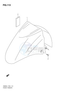 AN650 (E2) Burgman drawing FRONT FENDER (AN650L1 E19)