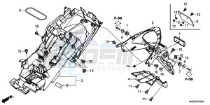 CBR500RAD CBR500R ABS UK - (E) drawing REAR FENDER