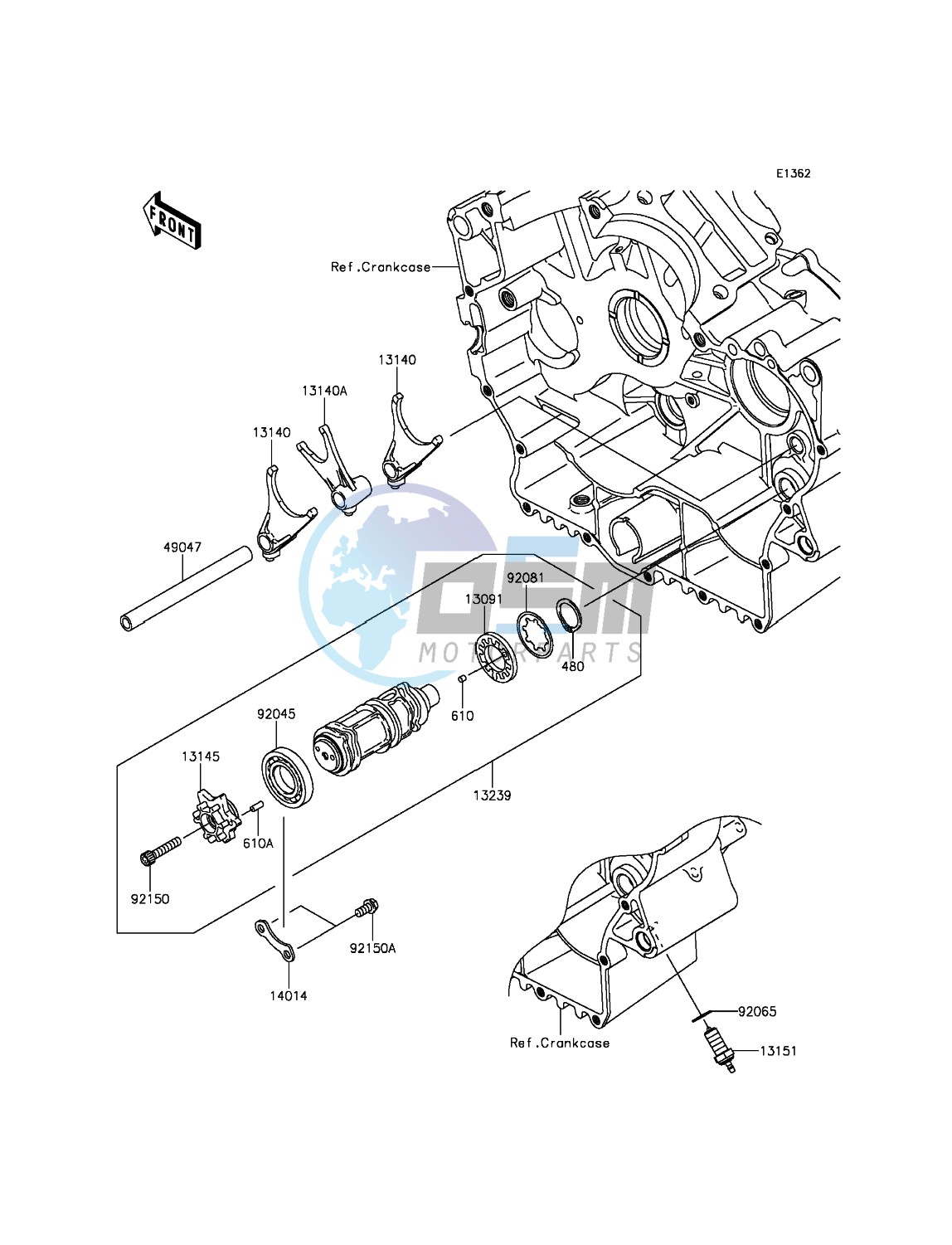 Gear Change Drum/Shift Fork(s)