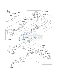 ZX 1100 E [GPZ 1100] (E1-E3) [GPZ 1100] drawing TURN SIGNALS