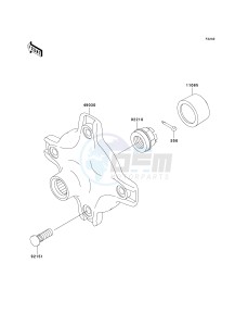 KVF 360 A [PRAIRIE 360 4X4] (A6F-A9F) A9F drawing REAR HUB