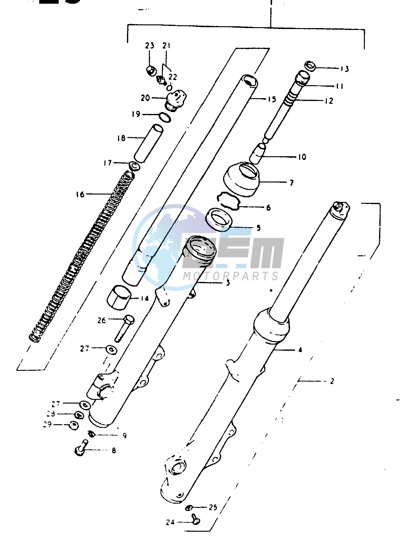 FRONT FORK (GSX1100T ~F.NO.100130)