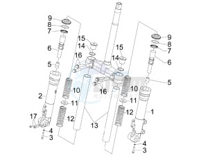 Runner 125 VX 4t Race drawing Fork components (Kayaba)