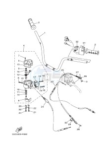 YFM700FWA YFM70GDXG GRIZZLY 700 (B303) drawing STEERING HANDLE & CABLE