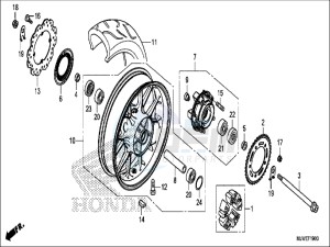 CBR500RAH CBR500R ED drawing REAR WHEEL