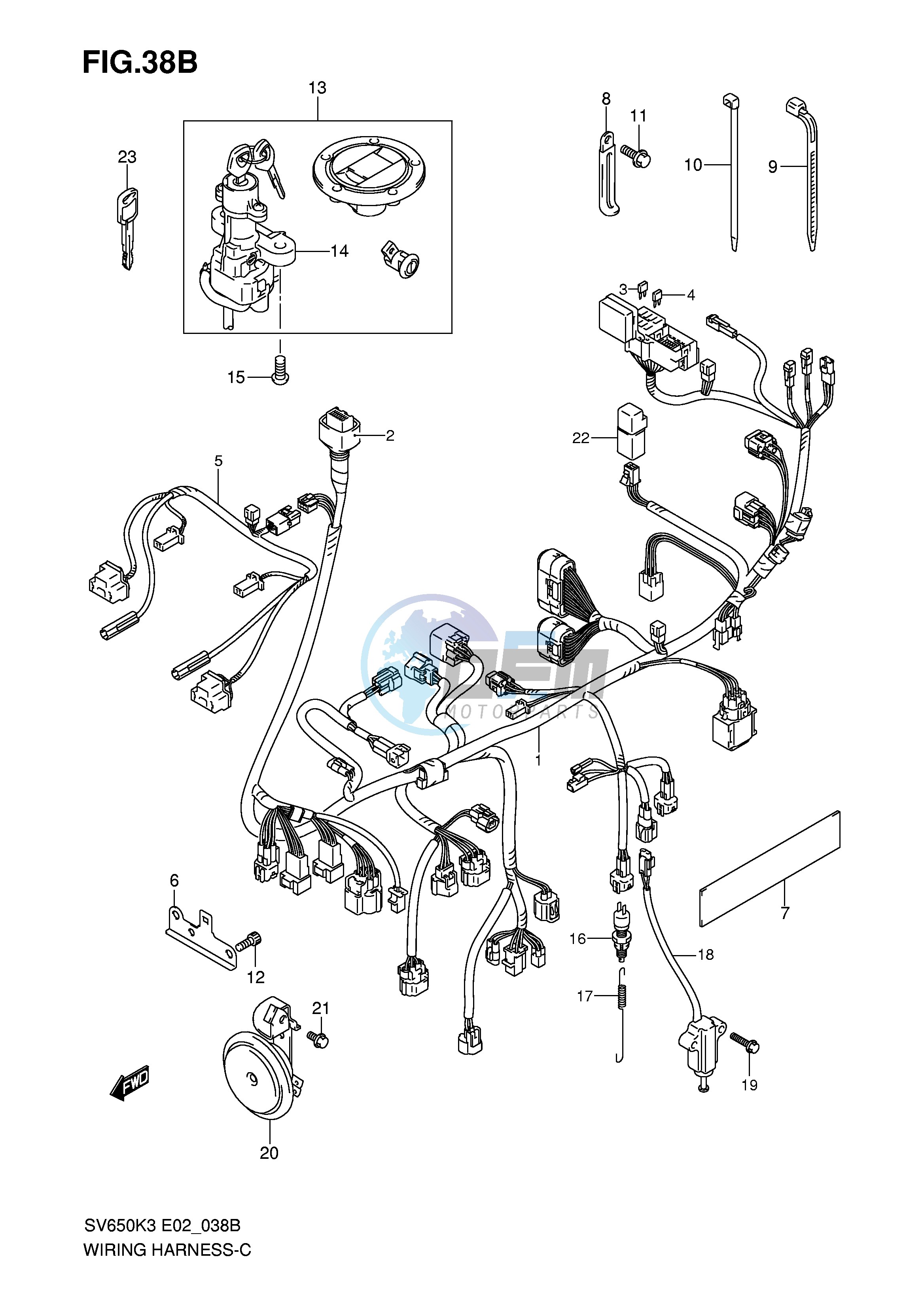 WIRING HARNESS (SV650SK7 SUK7)