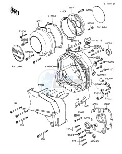 ZX 750 A [GPZ 750] (A1-A2) [GPZ 750] drawing ENGINE COVERS