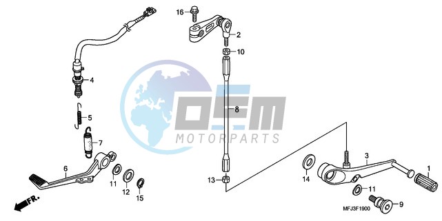 BRAKE PEDAL/CHANGE PEDAL