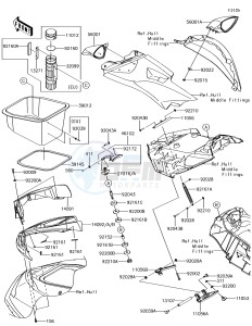 JET SKI ULTRA 310X JT1500LEF EU drawing Hull Front Fittings