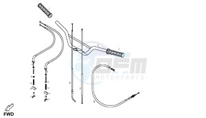 DXR - 250 CC drawing HANDLEBAR - DRIVE CONTROLS DRUM BRAKE