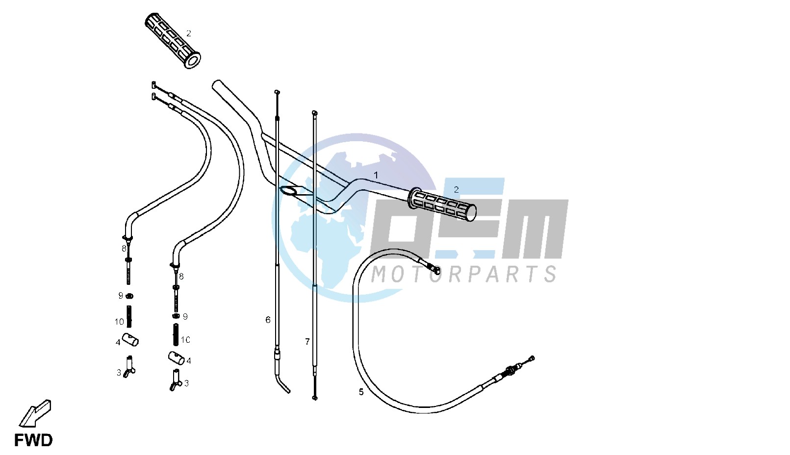 HANDLEBAR - DRIVE CONTROLS DRUM BRAKE