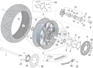 RSV4 1000 RR (APAC) (AUS, CP, NZ) drawing Rear wheel