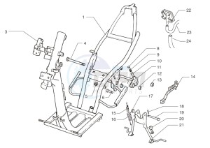 Ark AC 45 Racing RR- Red-White-Matt Black 50 drawing Chassis-Central stand