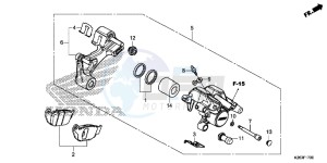 MSX125F MSX125 UK - (E) drawing REAR BRAKE CALIPER