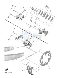 YZ450F (BR92) drawing REAR BRAKE CALIPER