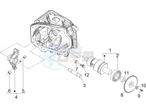 Liberty 50 4t drawing Camshaft - Rocking levers support unit