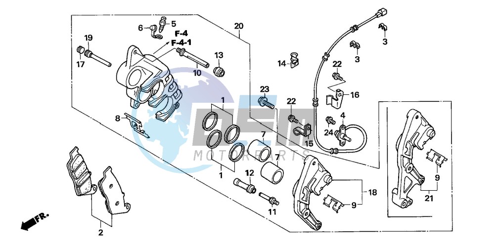 FRONT BRAKE CALIPER (R.) (CBF600S6,8/SA6/N6,8/NA6)