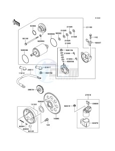 KLF250 KLF250A7F EU GB drawing Starter Motor