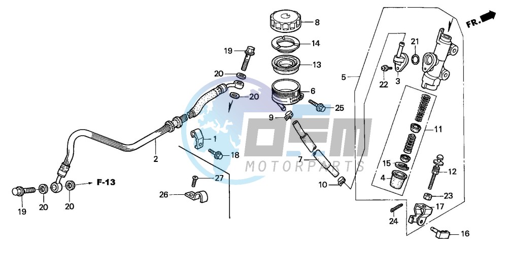 RR. BRAKE MASTER CYLINDER