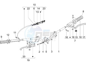 Liberty 50 4t Sport drawing Handlebars - Master cilinder