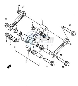 RM250 (T-V-W-X-Y) drawing REAR CUSHION LEVER (MODEL W X)