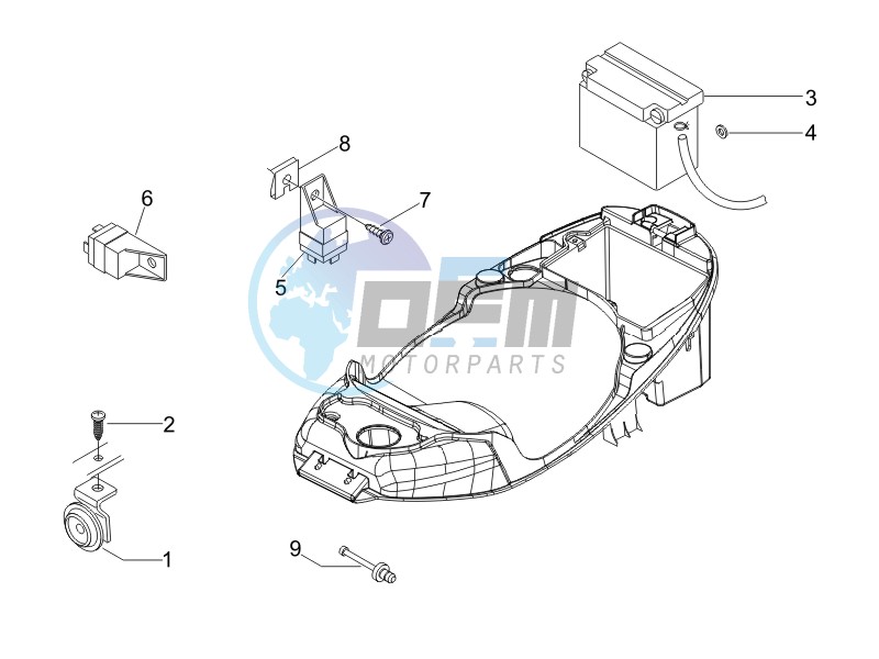 Control switches - Battery - Horn