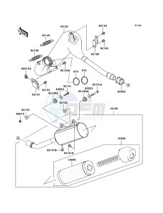 KX125 KX125M6F EU drawing Muffler(s)