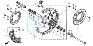 CR250R drawing REAR WHEEL