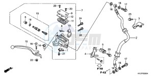 CBR250RD CBR250R 2E - (2E) drawing FRONT BRAKE MASTER CYLINDER (CBR250R)