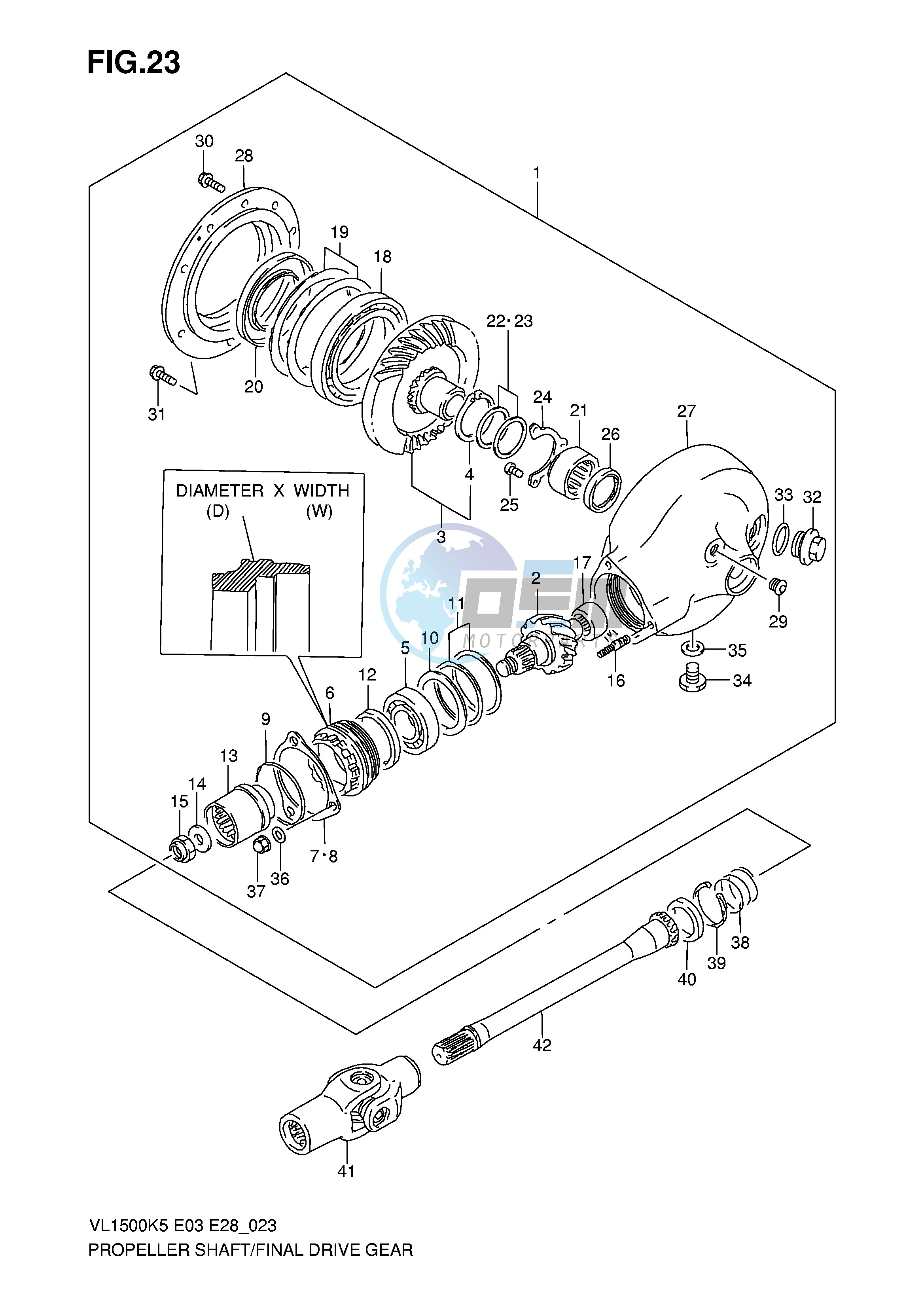 PROPELLER SHAFT FINAL DRIVE GEAR