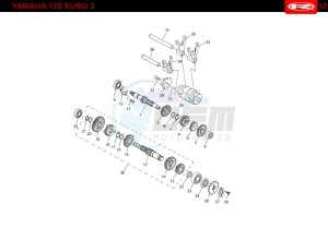 SMX-125-4T-BLUE drawing GEARBOX  Yamaha 125 EURO-3