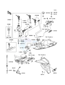 Z750S ZR750-K1H FR GB XX (EU ME A(FRICA) drawing Ignition Switch