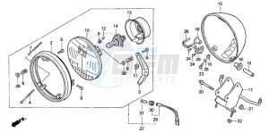 VF750C2 drawing HEADLIGHT (VF750CW/X/Y) (VF750C2W/X/Y)