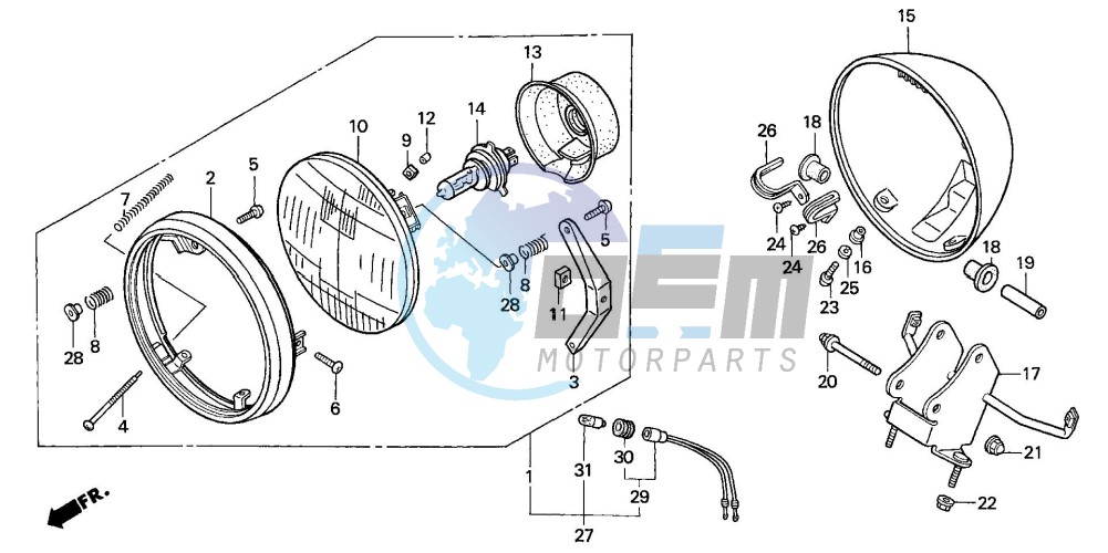 HEADLIGHT (VF750CW/X/Y) (VF750C2W/X/Y)