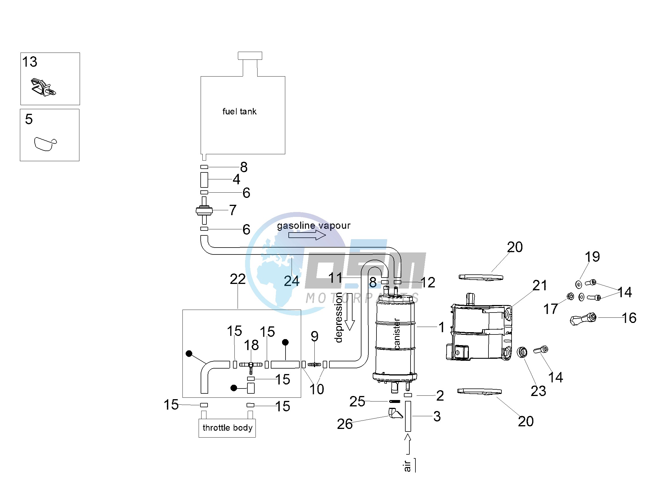 Fuel vapour recover system