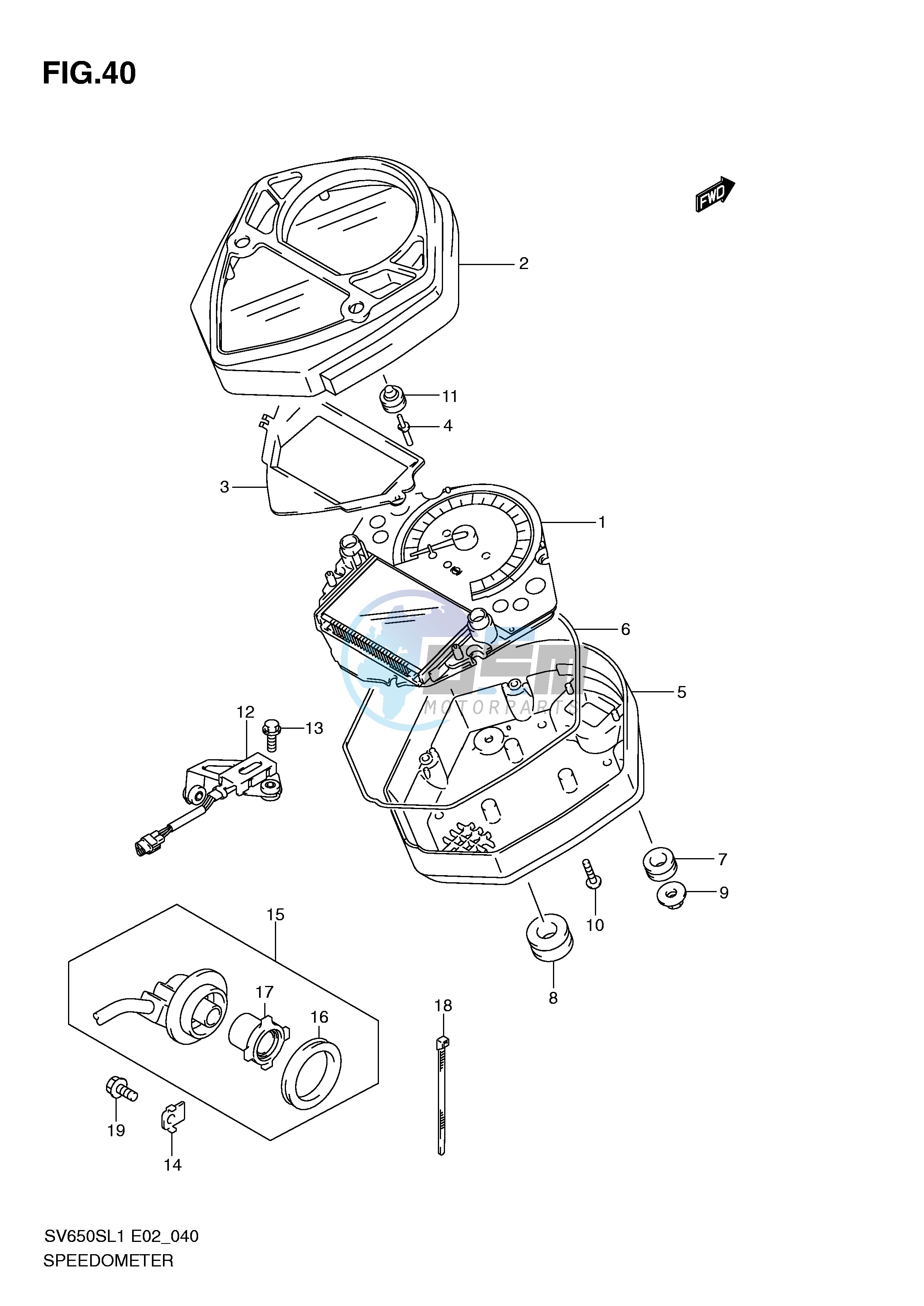 SPEEDOMETER (SV650SAL1 E24)