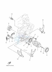 YZ250 (B9UA) drawing SHIFT CAM & FORK