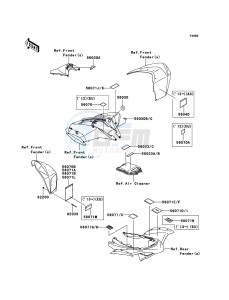 KFX450R KSF450BEF EU drawing Labels