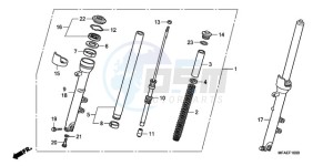 CBF1000A UK - (E / MKH) drawing FRONT FORK