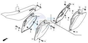 CRF250R drawing SEAT/SIDE COVER